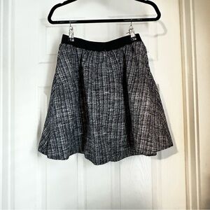 GAP Black White Pleated Skater Circle Mini Skirt Flared Casual Womens